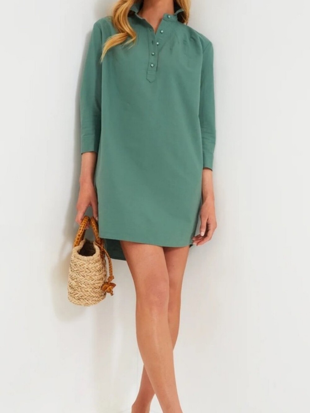 Pomander Place Sage Green Shift Dress
